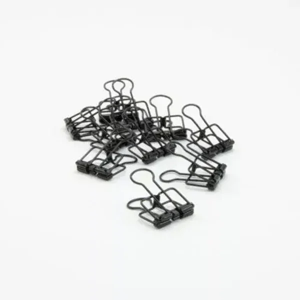 Open metalen clips 12 stuks - Zwart