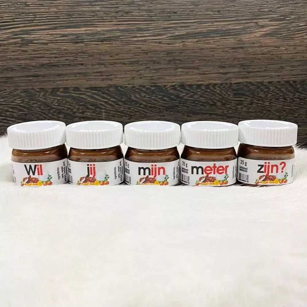 Nutella mini potjes - Wil je mijn meter/peter zijn? 5st