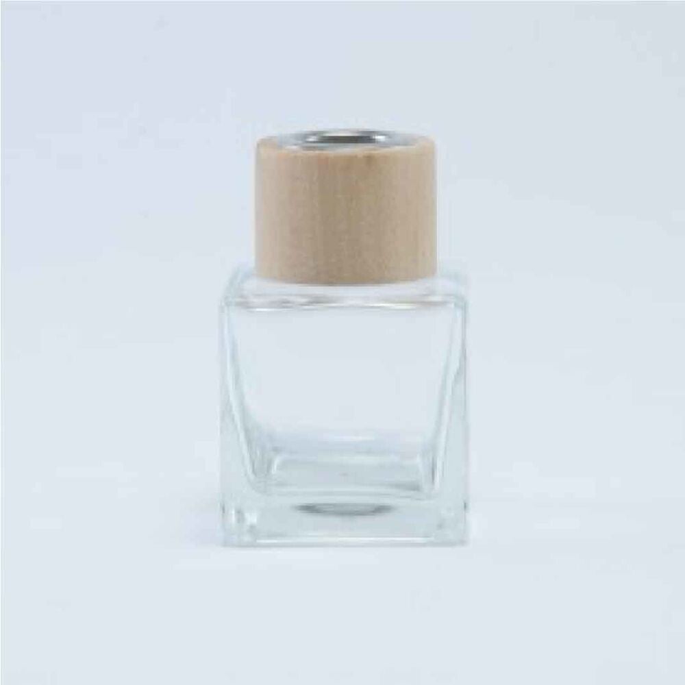 Parfumflesje vierkant met houten dop - 12 st