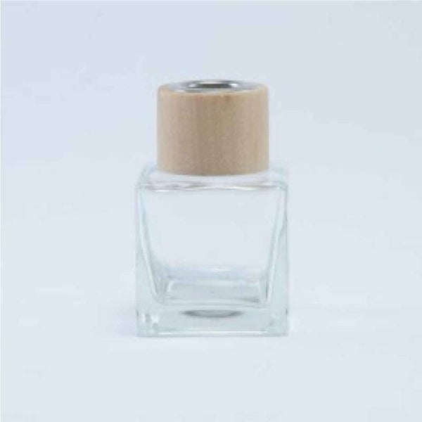 Parfumflesje vierkant met houten dop - 12 st
