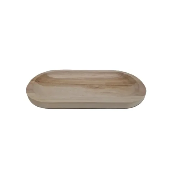 Houten schaal lang afgerond - 30cm