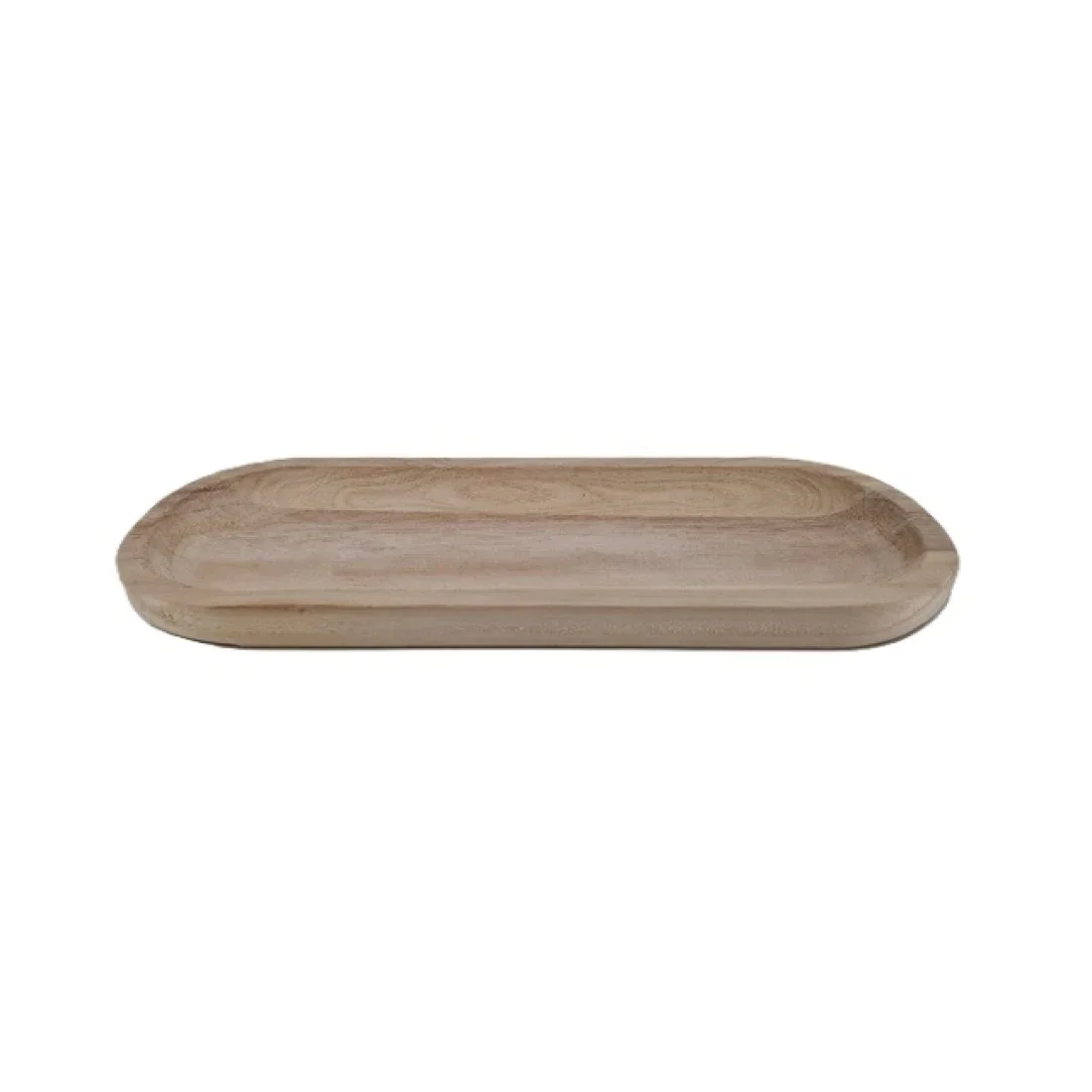 Houten schaal lang afgerond - 40cm