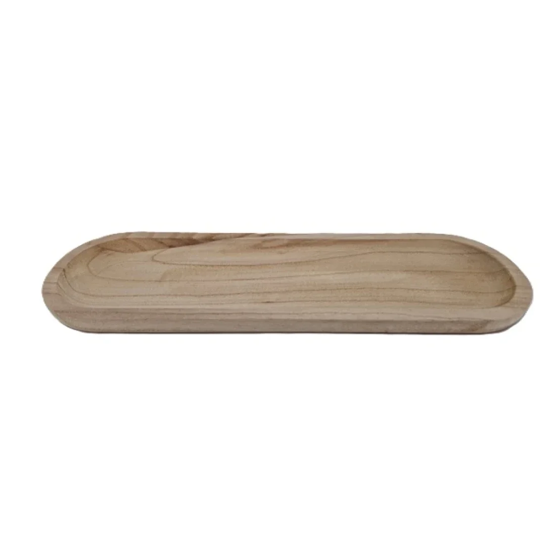 Houten schaal lang afgerond - 50cm