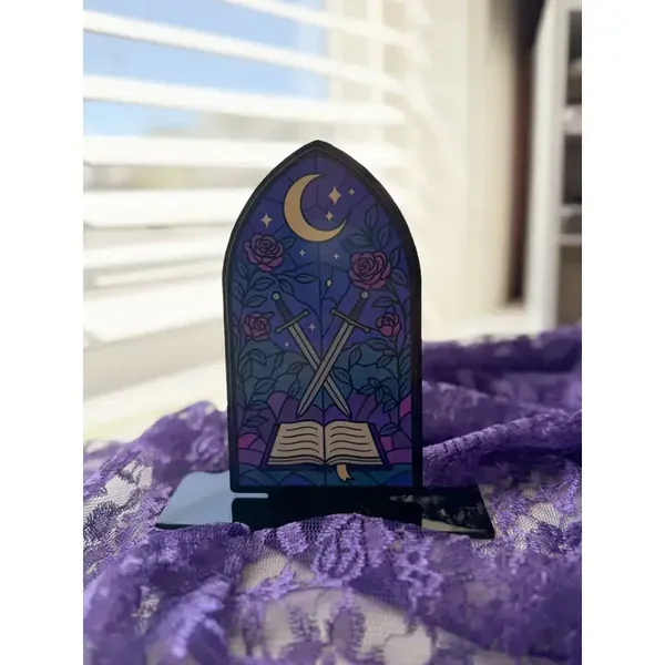 🆕Décor vitrail livresque en acrylique pour décoration de bibliothèque