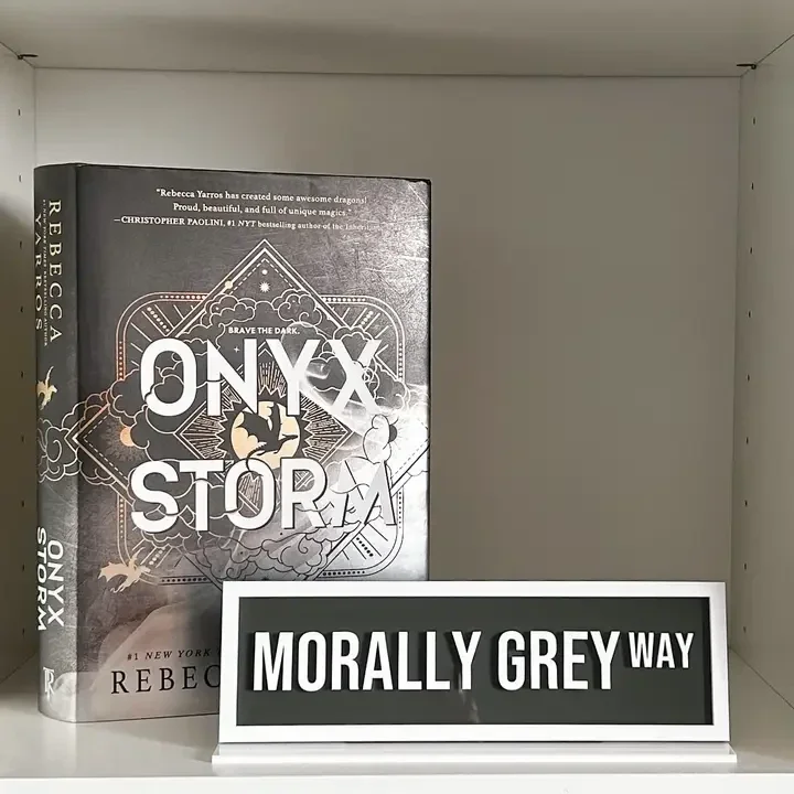🆕 Décoration pour étagère de bibliothèque : Morally Grey Way avec support