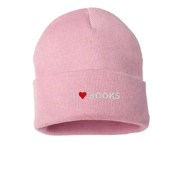 Bonnet brodé tricoté : Rose