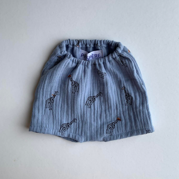 Babyshort giraf-blauw