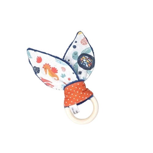 Anneau d'éveil ou de dentition en bois, Modèle Animaux marins