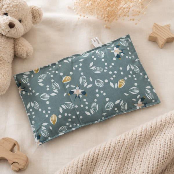 Bouillotte sèche artisanale déhoussable – Création faite main – Modèle Hirondelles