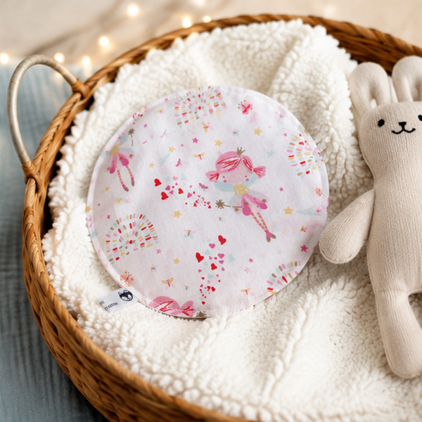 Bouillotte sèche artisanale déhoussable pour bébé – Création faite main – Modèle Fée