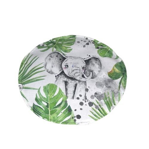 Bouillotte sèche déhoussable pour bébé, Ronde, Modèle Jungle