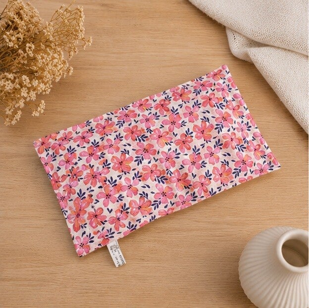Bouillotte sèche artisanale déhoussable – Création faite main – Modèle Fleurs d'été