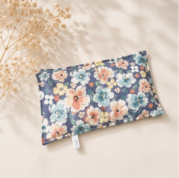 Bouillotte sèche artisanale déhoussable – Création faite main – Modèle Grandes fleurs