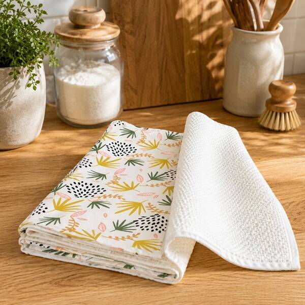 Essuie-tout lavable Jardin Solaire – Coton & nid d’abeille