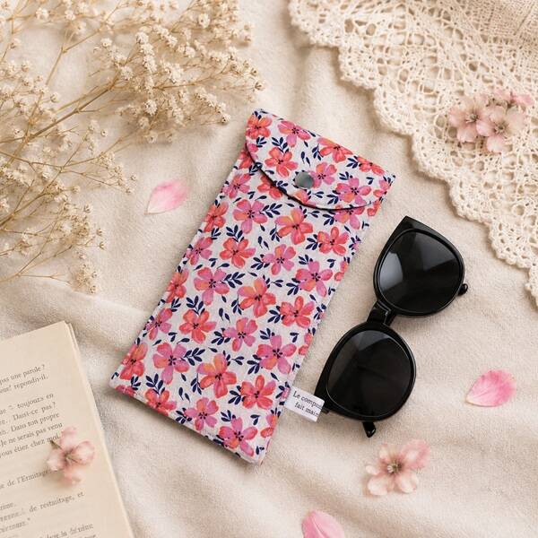 Etui à lunettes en tissu – Floraison d'été – Fabrication artisanale française