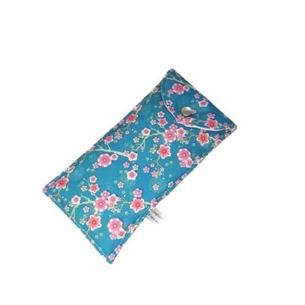 Etui à lunettes souple, Pour lunettes de vue ou de soleil, Rectangulaire, Modèle Fleurs de cerisier fuchsia