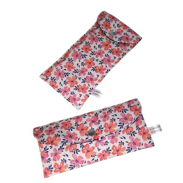 Etui à lunettes souple, Pour lunettes de vue ou de soleil, Modèle Fleurs d'été