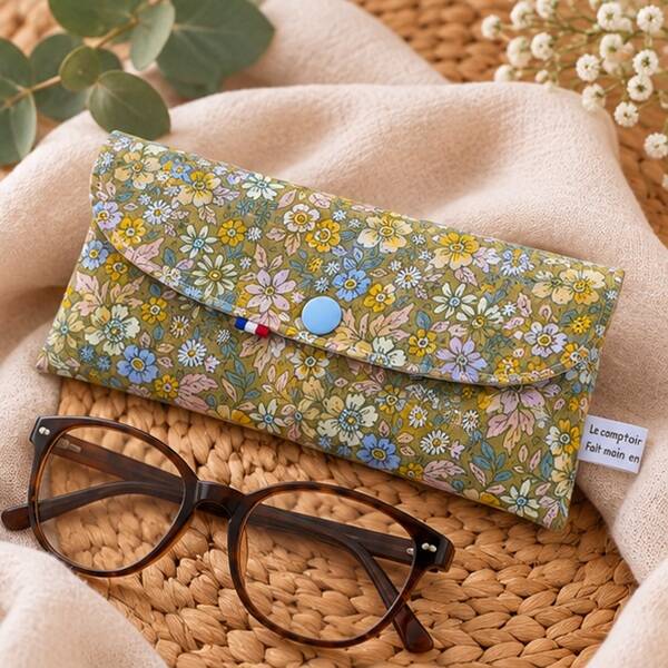 Etui à lunettes en tissu – Modèle Prairie d'antan – Fabrication artisanale française