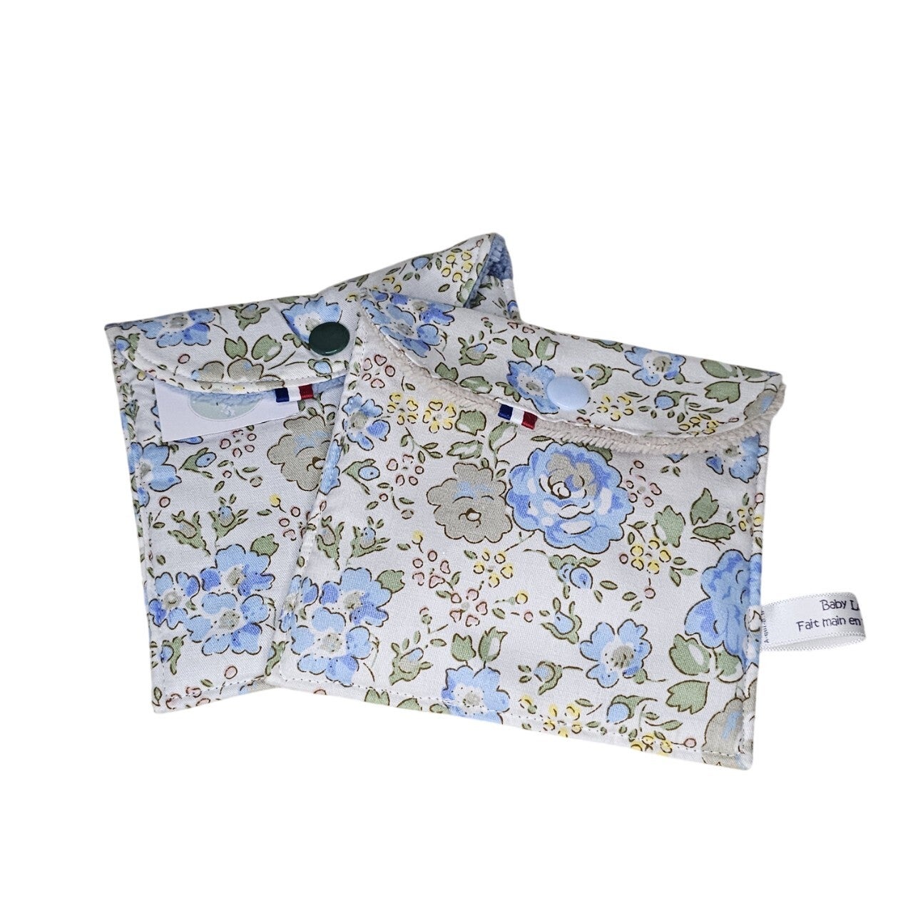 Pochette à savon ou shampooing solide, Modèle Roses bleues