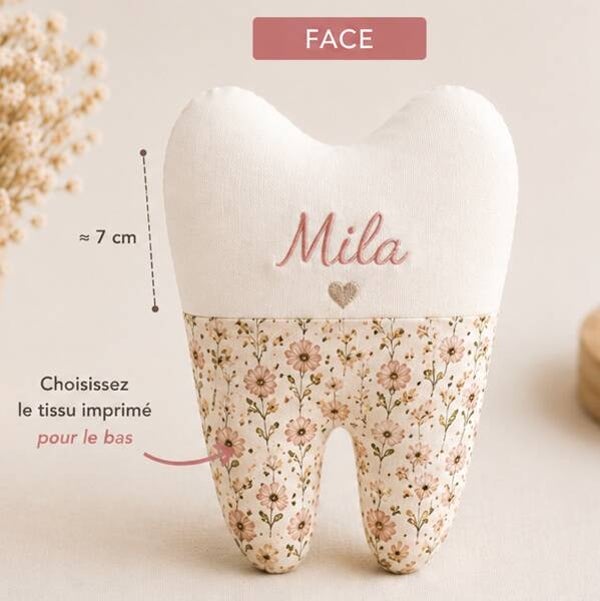 Dent de lait personnalisable en tissu – Brodée selon vos envies