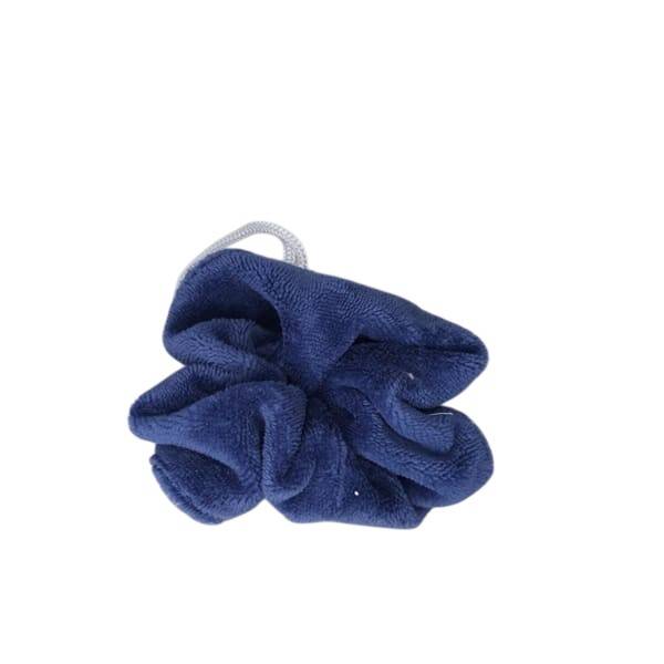 Fleur de douche lavable et réutilisable en éponge bambou, Coloris Bleu marine