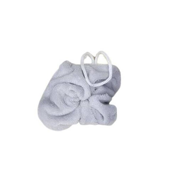 Fleur de douche lavable et réutilisable en éponge bambou, Coloris Gris