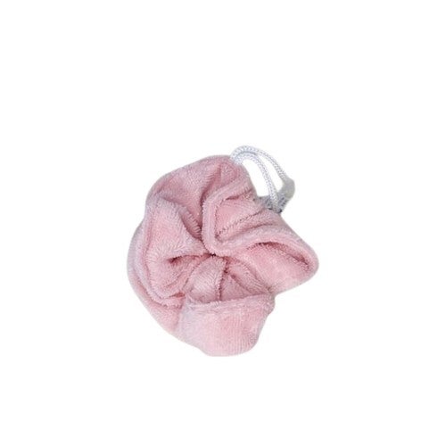 Fleur de douche lavable et réutilisable en éponge bambou, Coloris Rose
