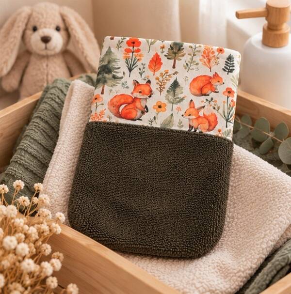 Gant de toilette bébé et enfant en éponge – Promenade en forêt – Éponge bambou ultra douce