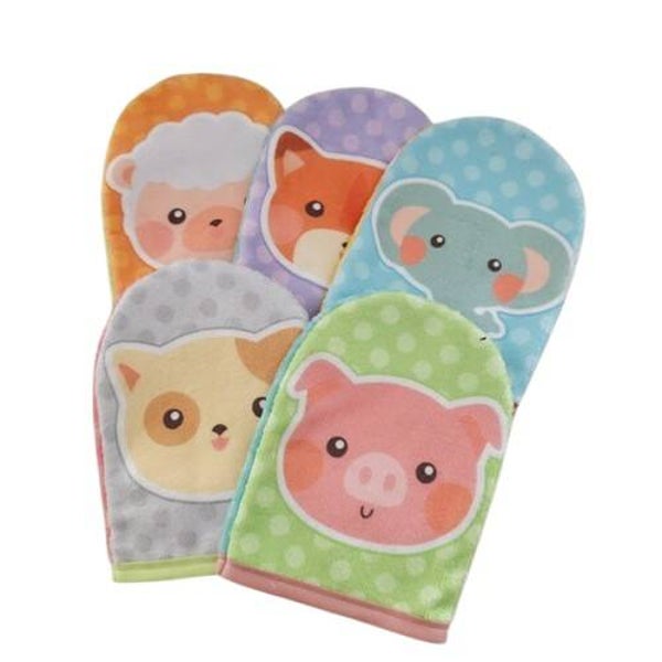 Gants d'apprentissage pour la toilette des petits, Modèle Animaux mignons