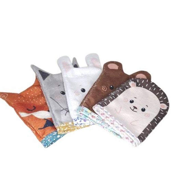 Gants marionnettes pour la toilette des petits, Animaux des bois