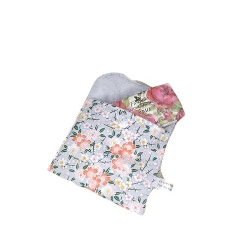 Pochette à savon ou shampooing solide, Modèle Fleurs cerisier orange