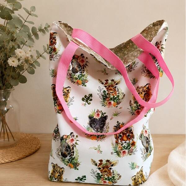Sac en tissu enfants | Bébés animaux | Tote bag fait main