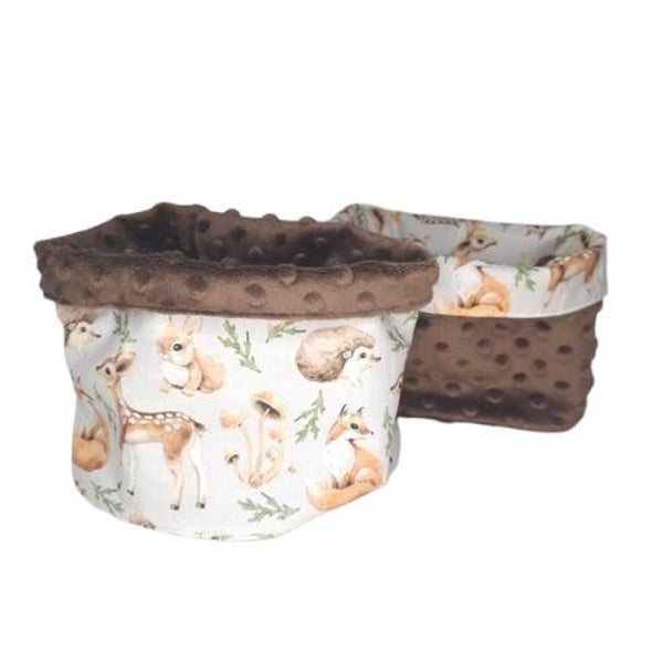 Snood bi-matières, Tour de cou, Taille enfant, Modèle Animaux de la forêt