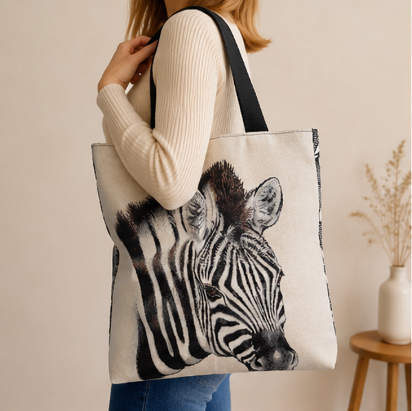 Sacs tote bags cousus main | Zèbre | Créations artisanales en tissu