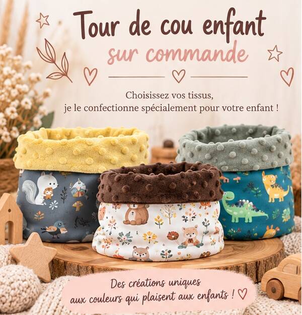 Tour de cou enfant personnalisé – Snood sur commande