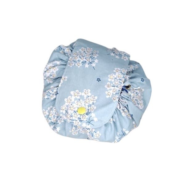 Trousse à maquillage façon pochon, Grand format, A glisser dans son sac, Modèle Fleurs sauvages