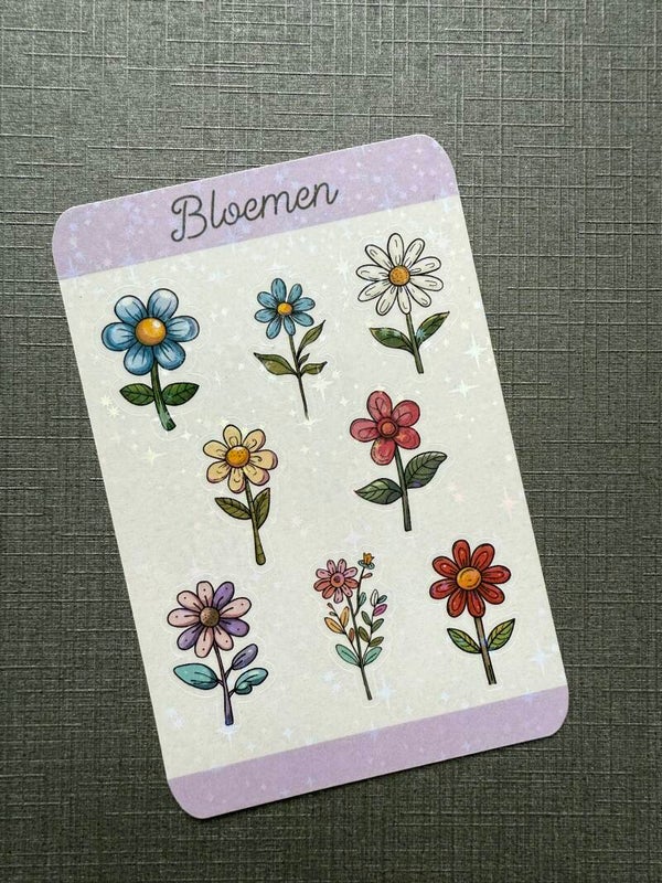 Stickervel bloemen