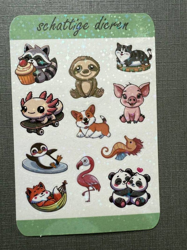 Stickervel schattige dieren