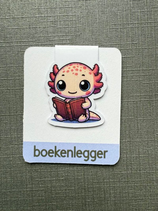 Axolotl die leest boekenlegger