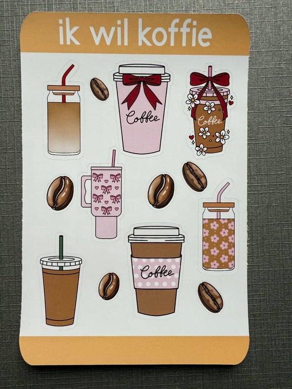 Stickervel: ik wil koffie