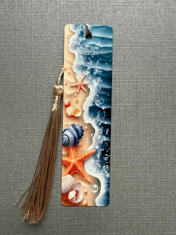 Boekenlegger met strand en zee