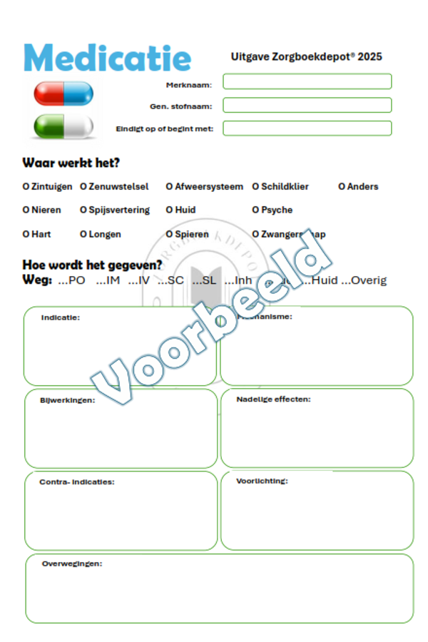 Medicatie scheurblok