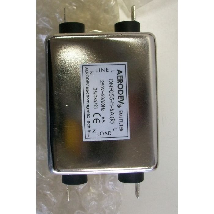 Filtro EMIfilter 115/250VAC 6A 50/60Hz, marchi Corcom, Aerodev, Powertec, High & Low Corp, Jones, LCR, Schaffner per tapis