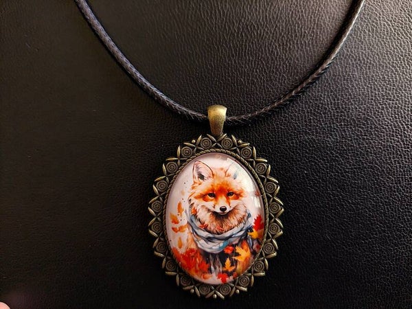 Ketting "Herfst Vos" Brons/Antiek