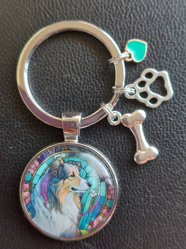Sleutelhanger Hond mozaïek Collie