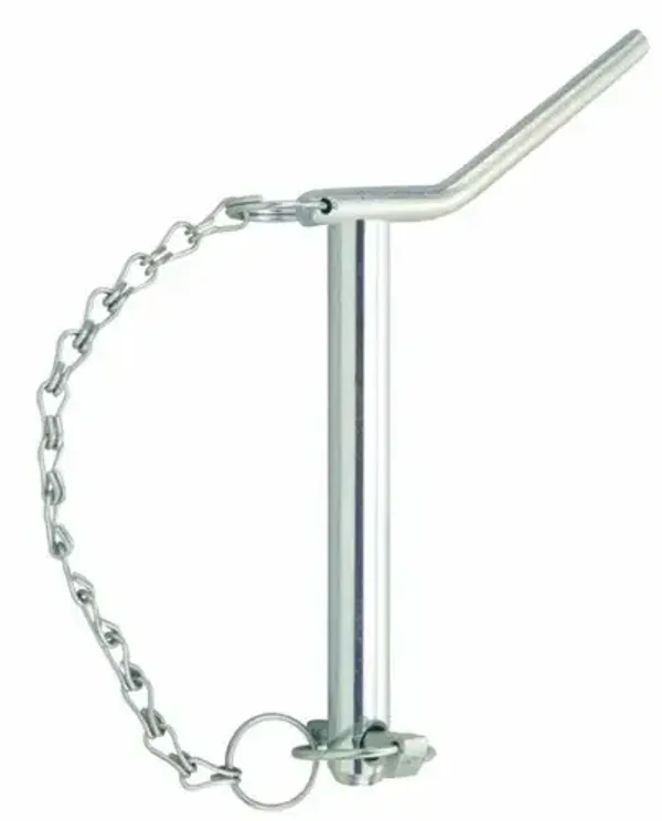 Perno con maniglia, spina e catena Ø 22x175 mm in acciaio per attacchi a tre punti