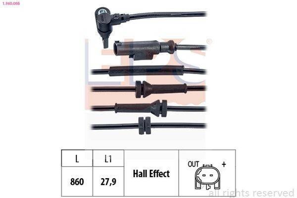 SENSORE ABS ABARTH,FIAT,ALFA ROMEO 1960098 EPS
