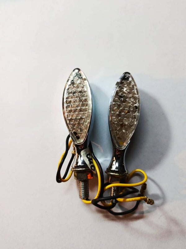 COPPIA FRECCE CROMATE LED MOTO CUSTOM