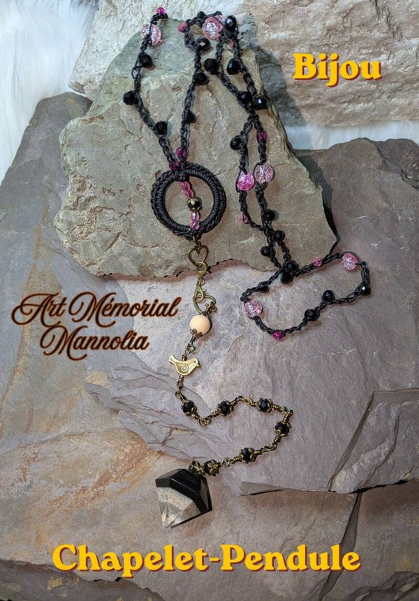 Chapelet-Pendule Mémorial 220,00$ et Non Mémorial 170,00$ (Modèle ⚫🩷)