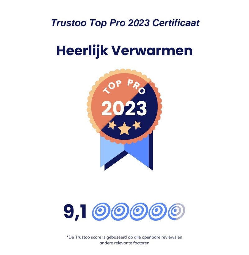 Heerlijkverwarmen winnaar Top Pro status 2023 beste airco installateur gebaseerd op reviews van klanten